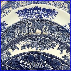 SIX Blue and White Plates/Dishes. Mismatched Blue & White Transferware Plates