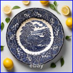SIX Blue and White Plates/Dishes. Mismatched Blue & White Transferware Plates