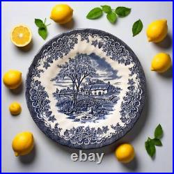 SIX Blue and White Plates/Dishes. Mismatched Blue & White Transferware Plates