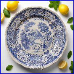 SIX Blue and White Plates/Dishes. Mismatched Blue & White Transferware Plates