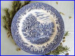 SIX Mismatched Blue and White China Plates. Blue and White Transferware Plates