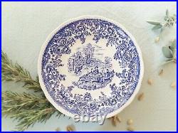 SIX Mismatched Blue and White China Plates. Blue and White Transferware Plates