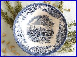 SIX Mismatched Blue and White China Plates. Blue and White Transferware Plates