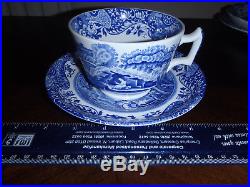 SPODE BLUE AND WHITE ITALIAN 22 PIECE SET cups saucers plates serving dishes tra