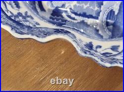 SPODE ITALIAN PATTERN 19.5 cm diameter round lobed dish. Oval blue mark. Used