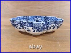 SPODE ITALIAN PATTERN 22.5 cm diameter round lobed dish. Oval blue mark. Used