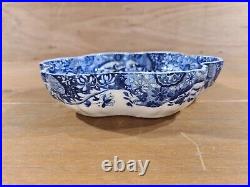 SPODE ITALIAN PATTERN 22.5 cm diameter round lobed dish. Oval blue mark. Used