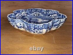 SPODE ITALIAN PATTERN 22.5 cm diameter round lobed dish. Oval blue mark. Used