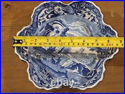 SPODE ITALIAN PATTERN 22.5 cm diameter round lobed dish. Oval blue mark. Used