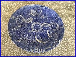 SPODE Platter, Blue and white China, Floral Chintz, Round Serving Bowl Plate