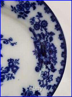 STUNNING LARGE ANTIQUE CHARGER ASHWORTH WATER NYMPH PLATTER c1850 FLOW BLUE