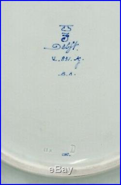 @ SUPERB @ Porceleyne Fles handpainted blue & white Delft charger van Dijck 1931