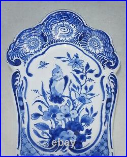 @ SUPERB & RARE @ handpainted blue & white Porceleyne Fles Delft wallsconce 1981