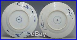 @ SUPERB @ Set Antique Chinese 18th C Porcelain Blue+White Export Plates Kangxi