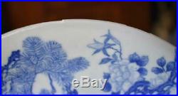 S/6 Antique Japanese Export Imari Porcelain Blue White Bird Floral Tree Plates