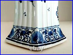 Sale Delft Pair Of Tall Vases 11.8 Inches Hand Painted