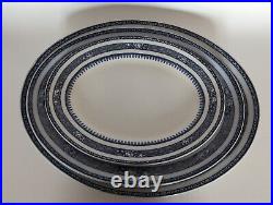 Serving Platters Plates Blue White Keeling Co Losol Ware Ormonde Burslem Oval