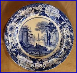 Set 10 Georgian Wedgwood Blue/White Pearlware Claude Pattern Plates c. 1825-30