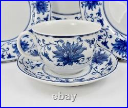 Set 4 20 pc Vista Alegre Lazuli Dinner Place Setting Blue White Porcelain Plates