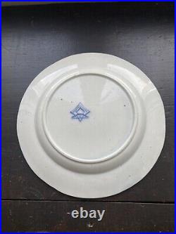 Set 4 Rare Lockhart & Arthur 1855-64 Blue & White Country Scenery Dinner Plates
