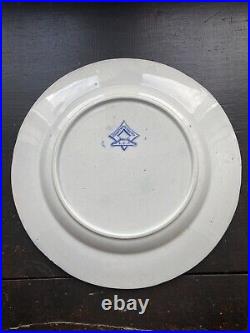 Set 4 Rare Lockhart & Arthur 1855-64 Blue & White Country Scenery Dinner Plates