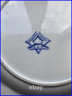 Set 4 Rare Lockhart & Arthur 1855-64 Blue & White Country Scenery Dinner Plates