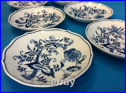 Set 6 Vintage Blue White Blue Danube Floral Pattern Small Serving Plates Bowls