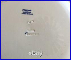 Set 6 Wedgwood Ferrara Blue And White 10 Dinner Plates Ship Scene England