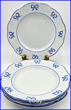 Set Of 4 Lovely Vista Alegre Ruban Blue Bread Plates Excellent Condition