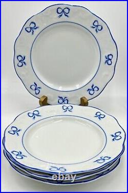 Set Of 4 Lovely Vista Alegre Ruban Blue Bread Plates Excellent Condition