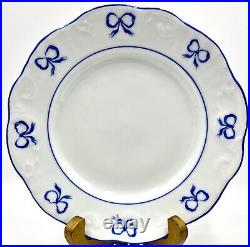 Set Of 4 Lovely Vista Alegre Ruban Blue Bread Plates Excellent Condition