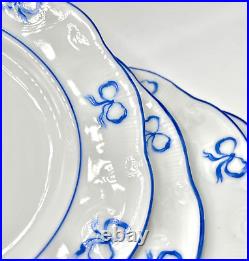 Set Of 4 Lovely Vista Alegre Ruban Blue Bread Plates Excellent Condition