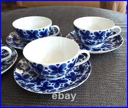 Set Of 4 Rorstrand Mon Amie Breakfast Cups And Saucers Full Pattern 3 Sets Avail