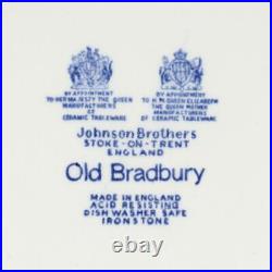 Set Of (8) Johnson Brothers Old Bradbury Blue/white Square Salad Plates, 7.5