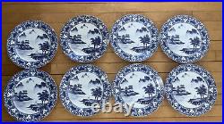 Set Of 9 CANTON BLUE and White Dinner Plates 10 5/8 Made in China