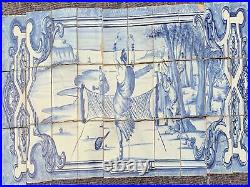 Set Of Five Portuguese Faience Tile Panels, Painted In Blue, Circa 20th Century