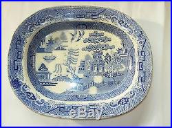 Set of 2 Antique Blue White Chinese Export Porcelain English Plates Dishes Bowls