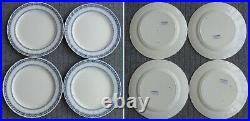 Set of 4 Antique Stratford Wedgwood Etruria England Dinner Plates White withBlue