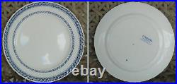Set of 4 Antique Stratford Wedgwood Etruria England Dinner Plates White withBlue