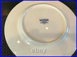 Set of 4 Ralph Lauren MANDARIN BLUE Blue & White Salad Plates - NWT