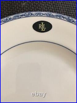 Set of 4 Ralph Lauren MANDARIN BLUE Dinner Plates -NWT