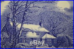 Set of 4 Spode WINTER'S EVE BLUE & White #S3755-A6 10.5 Dinner Plates, England