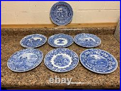 Set of 6 + 1 SPODE BLUE ROOM COLLECTION Blue White + Spode Millenium Plate