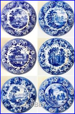 Set of 6 Limited Edition Wedgwood Queens Ware Blue & White Collection Plates