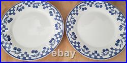 Set of 6 Moulin Des Loups Blue Cherries 10 3/4 Dinner Plate Made in France (H2)