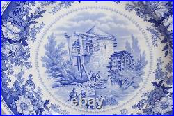 Set of 6 Spode Williamsburg COUNTRY SCENES Blue & White Plates 10 1/2