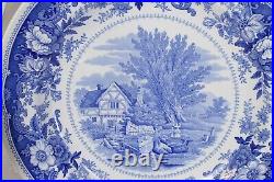 Set of 6 Spode Williamsburg COUNTRY SCENES Blue & White Plates 10 1/2