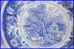 Set of 6 Spode Williamsburg COUNTRY SCENES Blue & White Plates 10 1/2