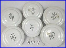 Set of 6 Spode Williamsburg COUNTRY SCENES Blue & White Plates 10 1/2