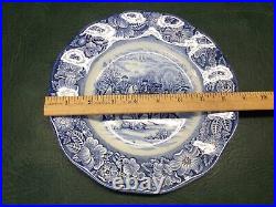 Set of 7 Staffordshire LIBERTY BLUE Lunch Plates Washington At Valley Forge